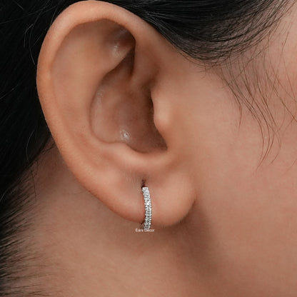 Round Lab Diamond Inside Out Hoop Earrings
