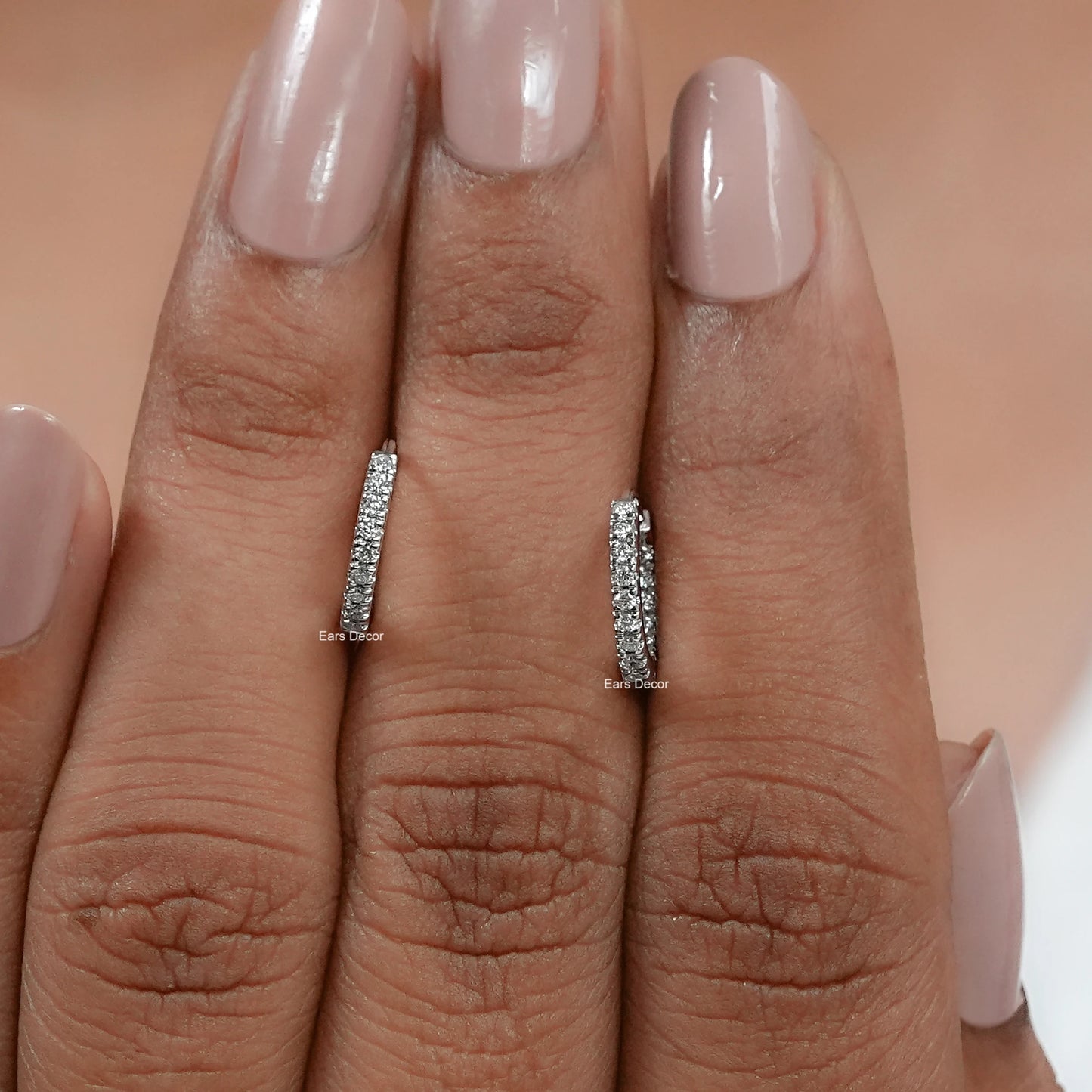 Round Lab Diamond Inside Out Hoop Earrings