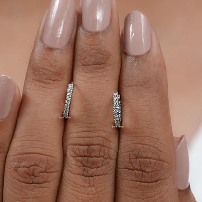 Round Lab Diamond Inside Out Hoop Earrings