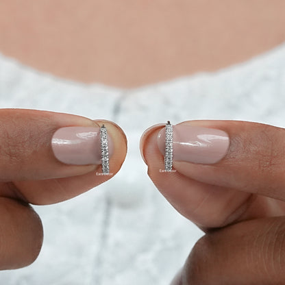 Round Lab Diamond Inside Out Hoop Earrings