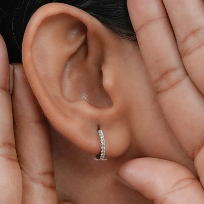 Round Lab Diamond Inside Out Hoop Earrings