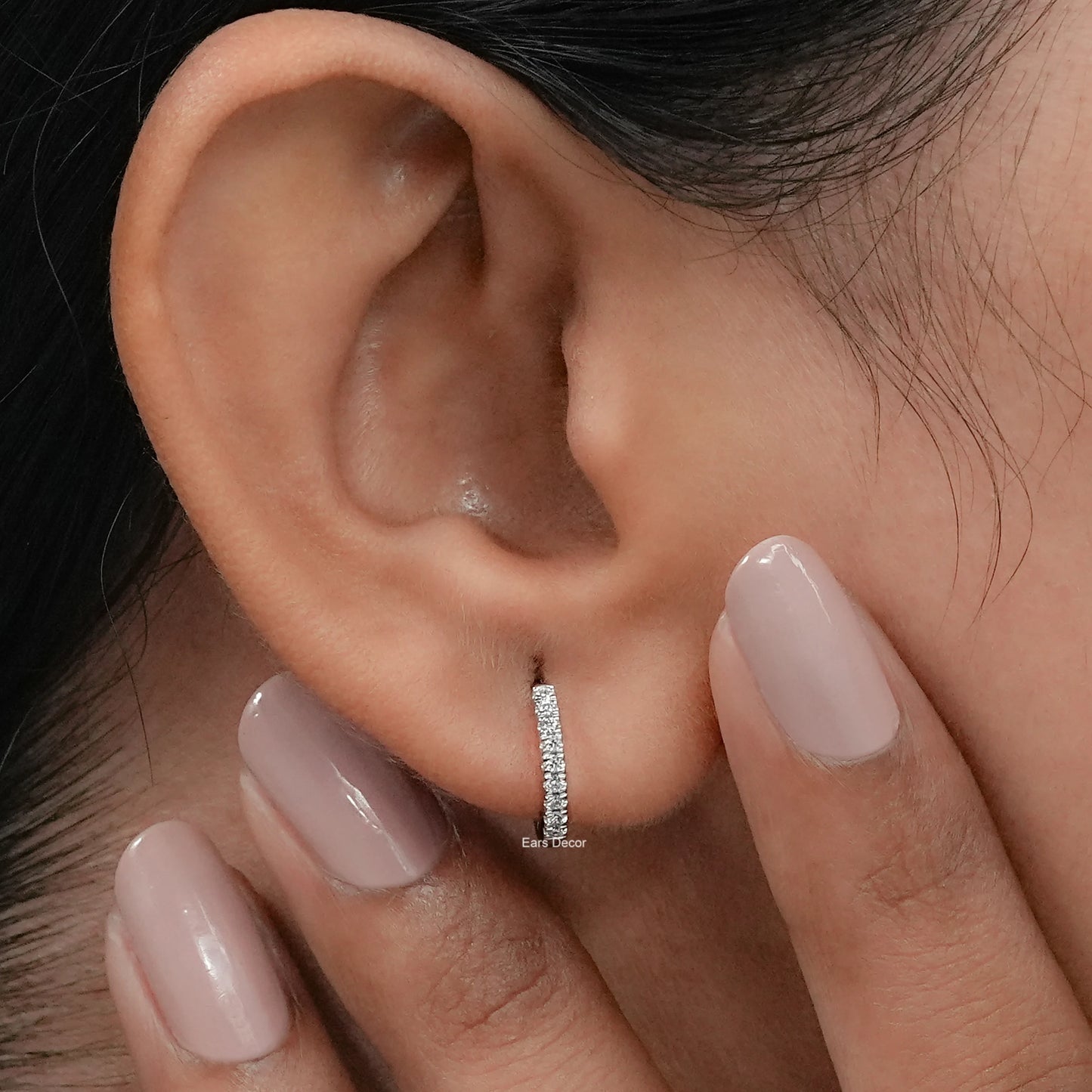Round Lab Diamond Inside Out Hoop Earrings