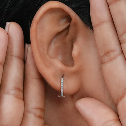 Round Lab Diamond In Out Hoop Earrings