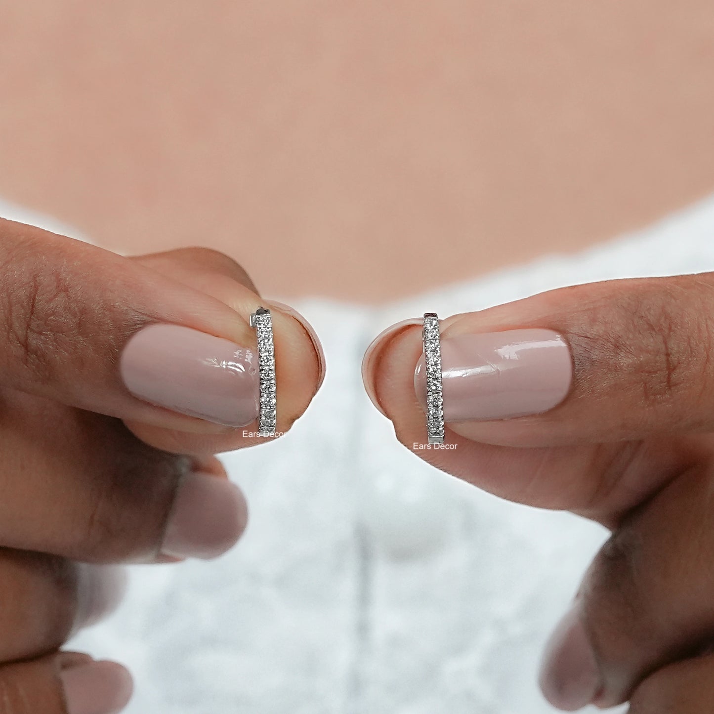 Round Lab Diamond In Out Hoop Earrings