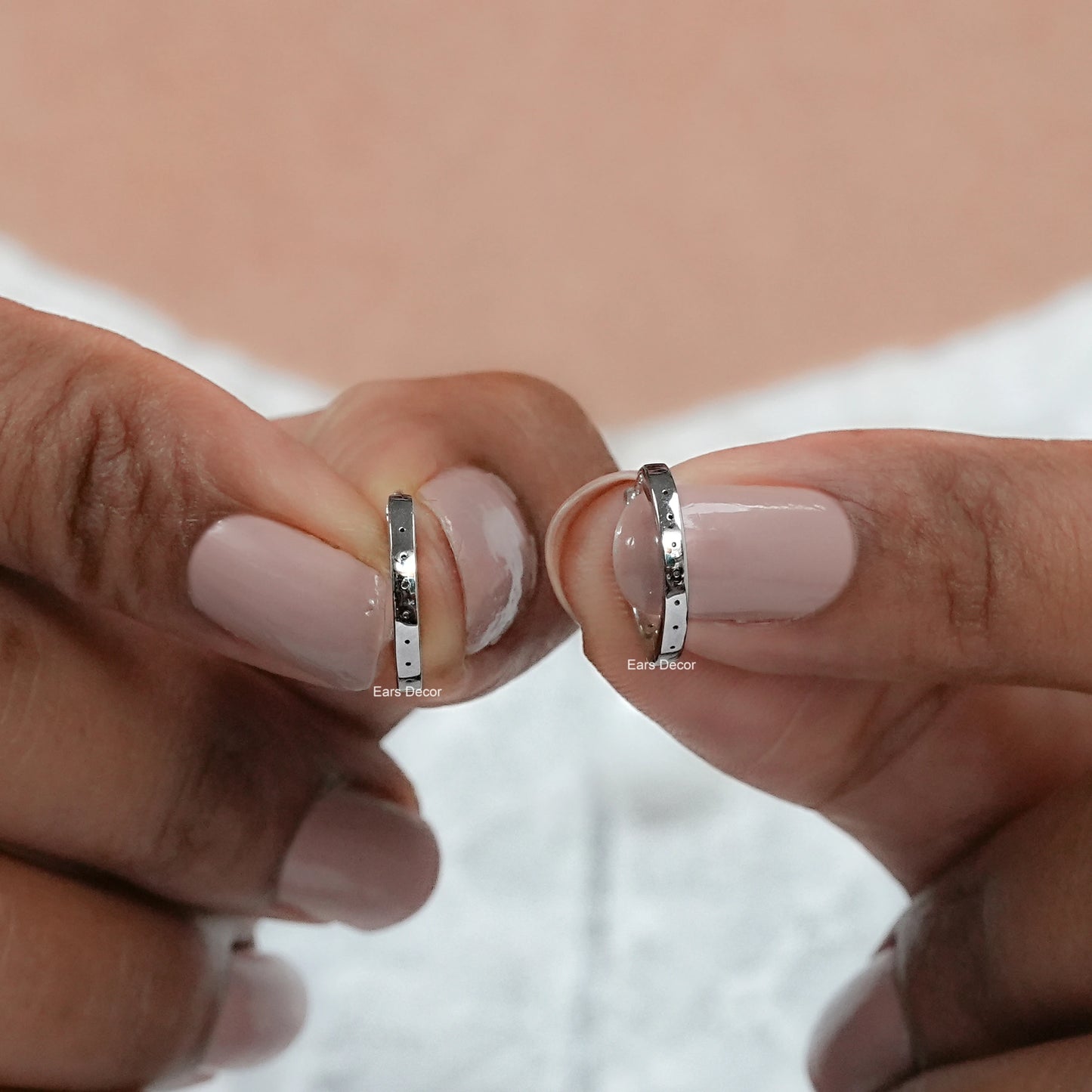 Round Lab Diamond In Out Hoop Earrings