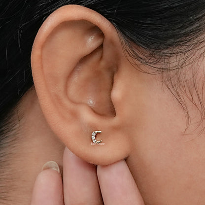 Round Cut Lab Grown Diamond Initial Letter Earrings