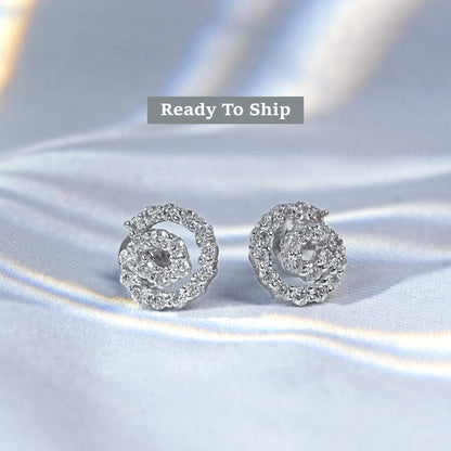 Round Lab Grown Diamond Spiral Earrings
