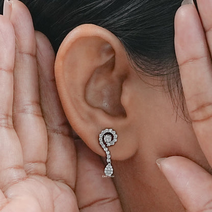 Round Shape Lab Grown Diamond Drop Earrings