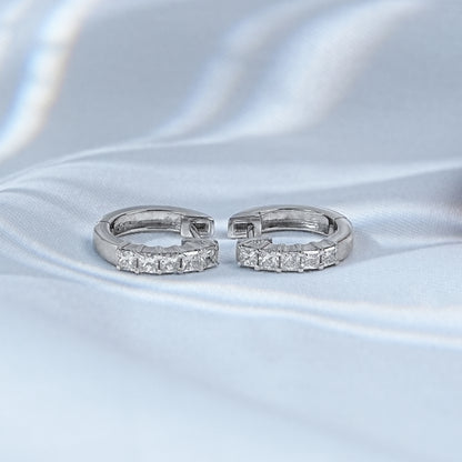 Princess Cut Lab Grown Diamond Men's Hoop Earrings