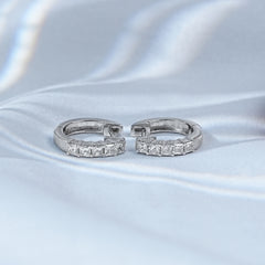 Princess Cut Lab Grown Diamond Men's Hoop Earrings