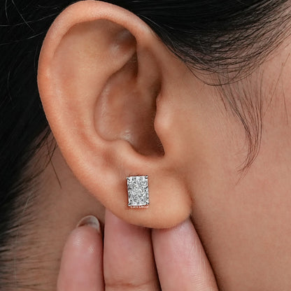 Earth-Mined Radiant Diamond Solitaire Stud Earrings