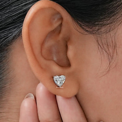 Heart Shape Natural Diamond Studs