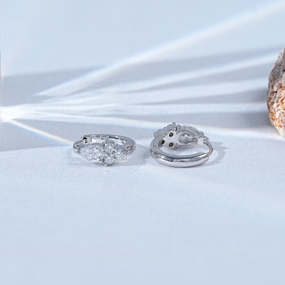 Sparkling Pear-Shaped Diamond Hoop Earrings
