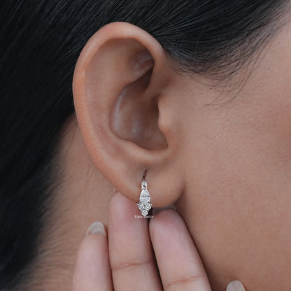 Sparkling Pear-Shaped Diamond Hoop Earrings