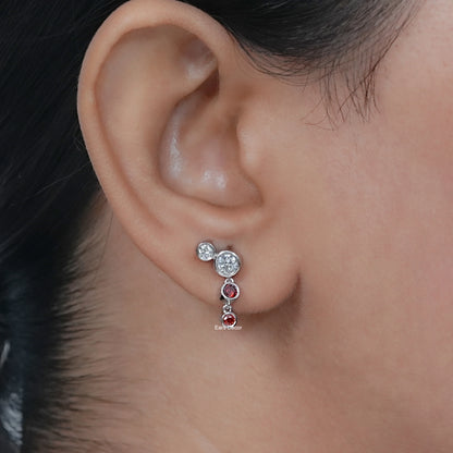 Ruby Diamond Accents Cluster Stud Earrings