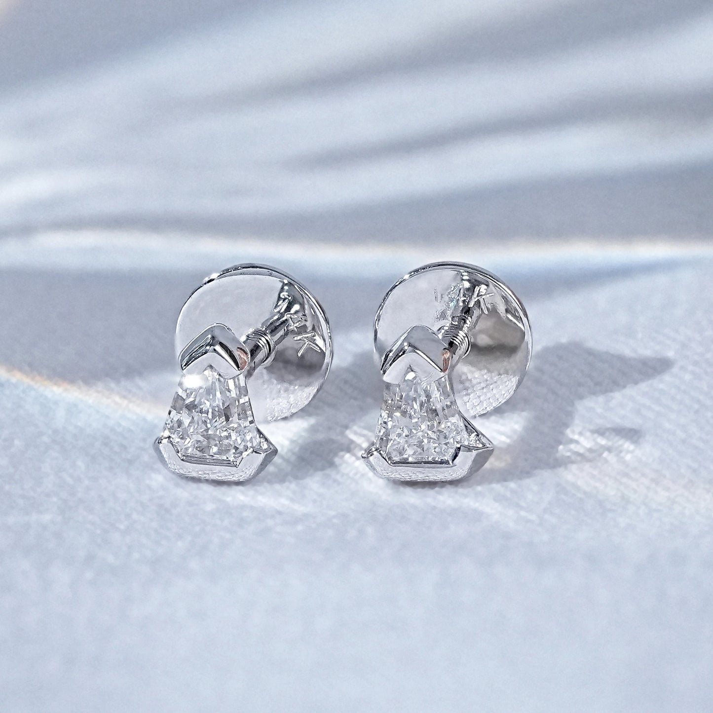 Arrow Cut Lab Diamond Stud Earrings