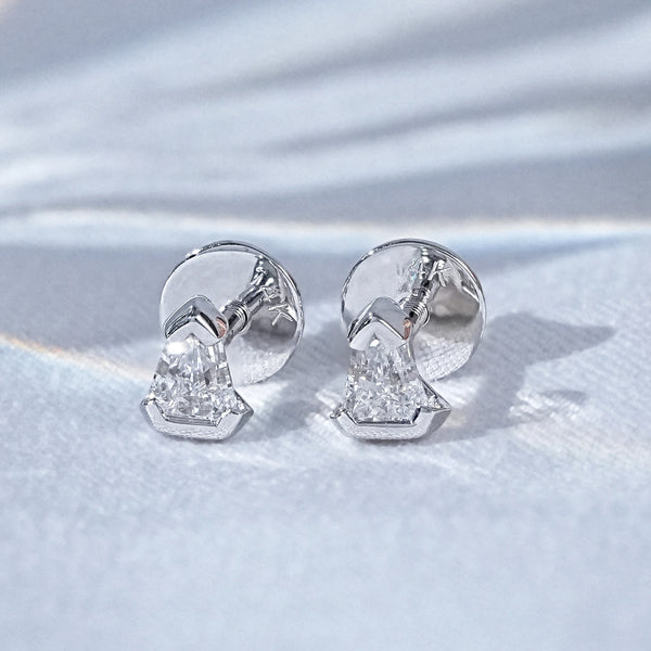 Arrow Cut Lab Diamond Stud Earrings