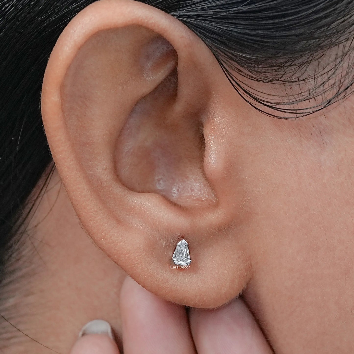 Arrow Cut Lab Diamond Stud Earrings