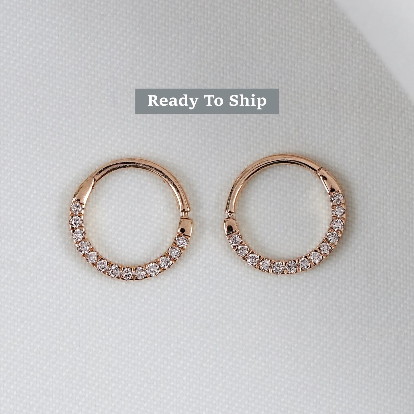 Round Cut Diamond Accent Hoop Earrings