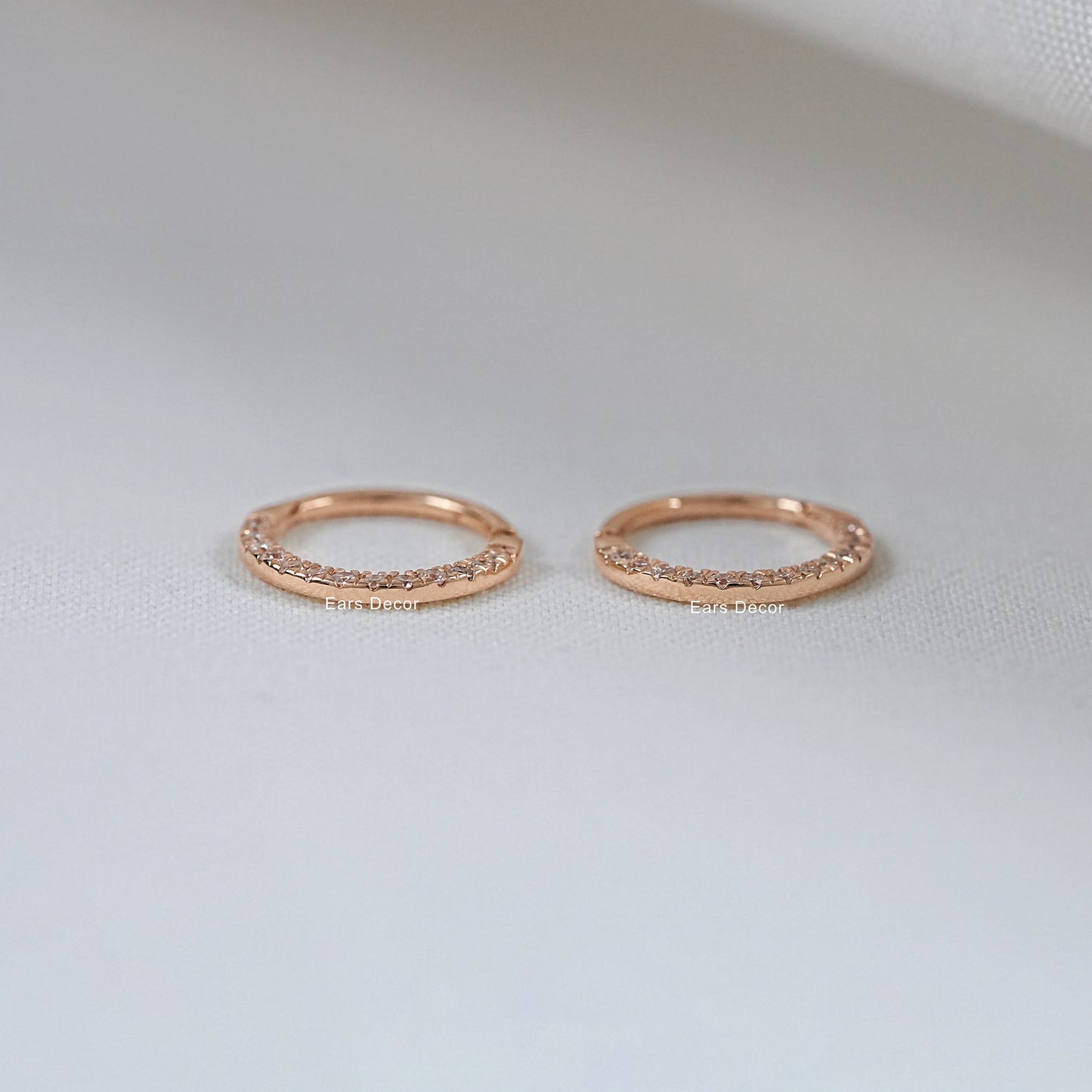 Round Cut Diamond Accent Hoop Earrings