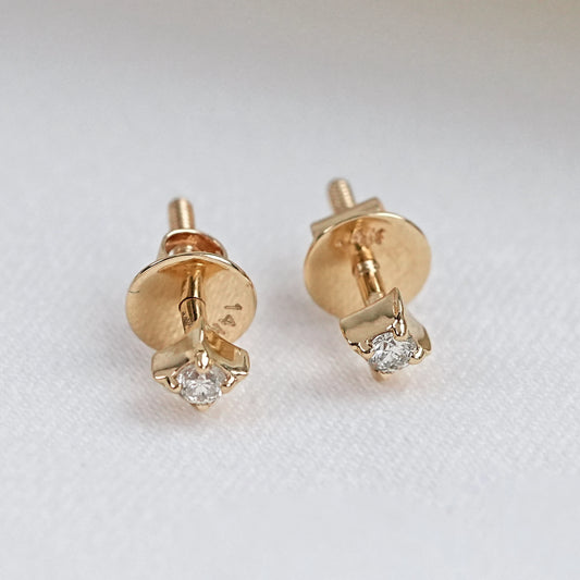 2.10 MM Round Diamond Solitaire Stud Earrings