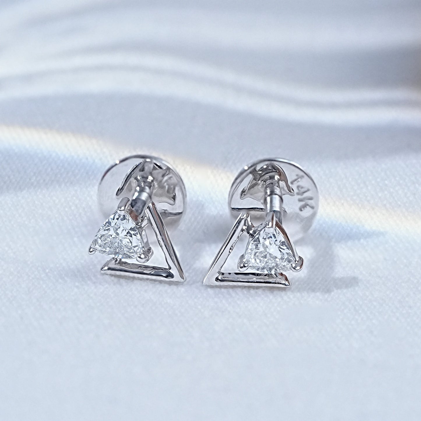 Trillion Cut Lab Diamond Stud