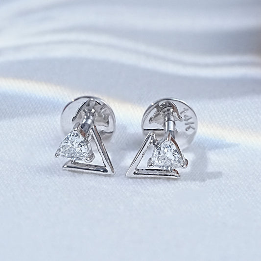 Trillion Cut Lab Diamond Stud