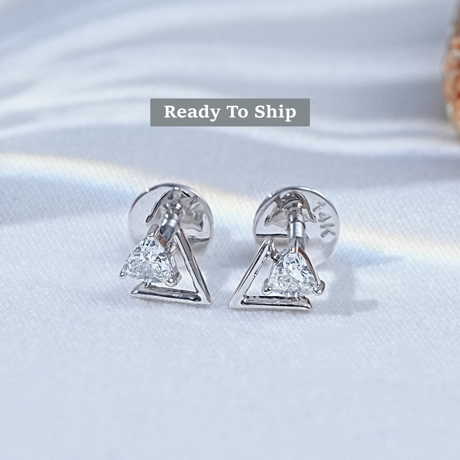 Trillion Cut Lab Diamond Stud Earrings