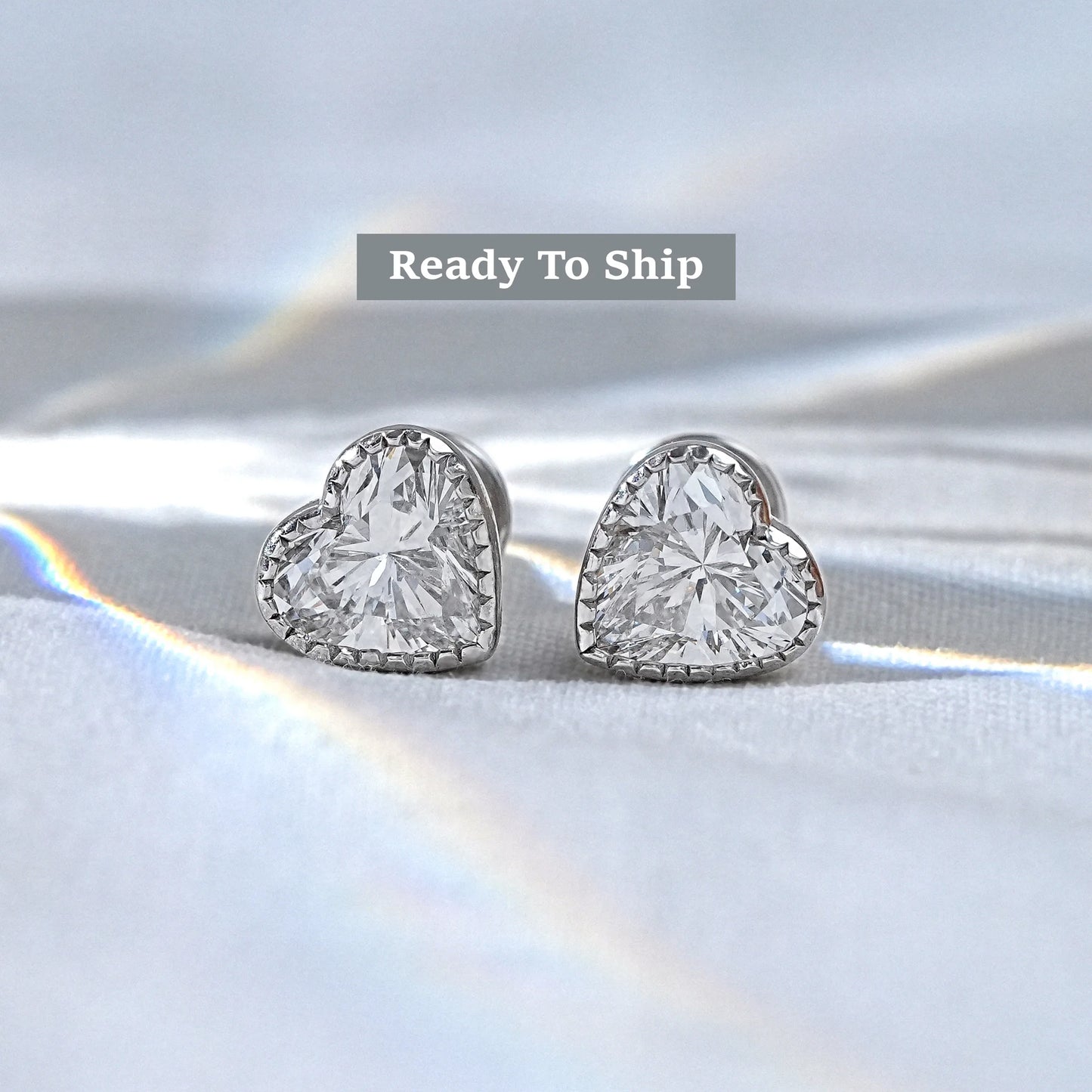 Heart Shape Lab Diamond Earrings