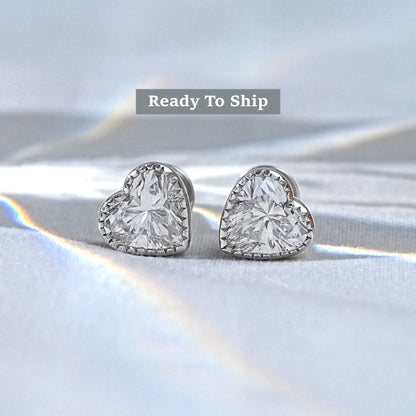 Heart Shape Lab Diamond Earrings