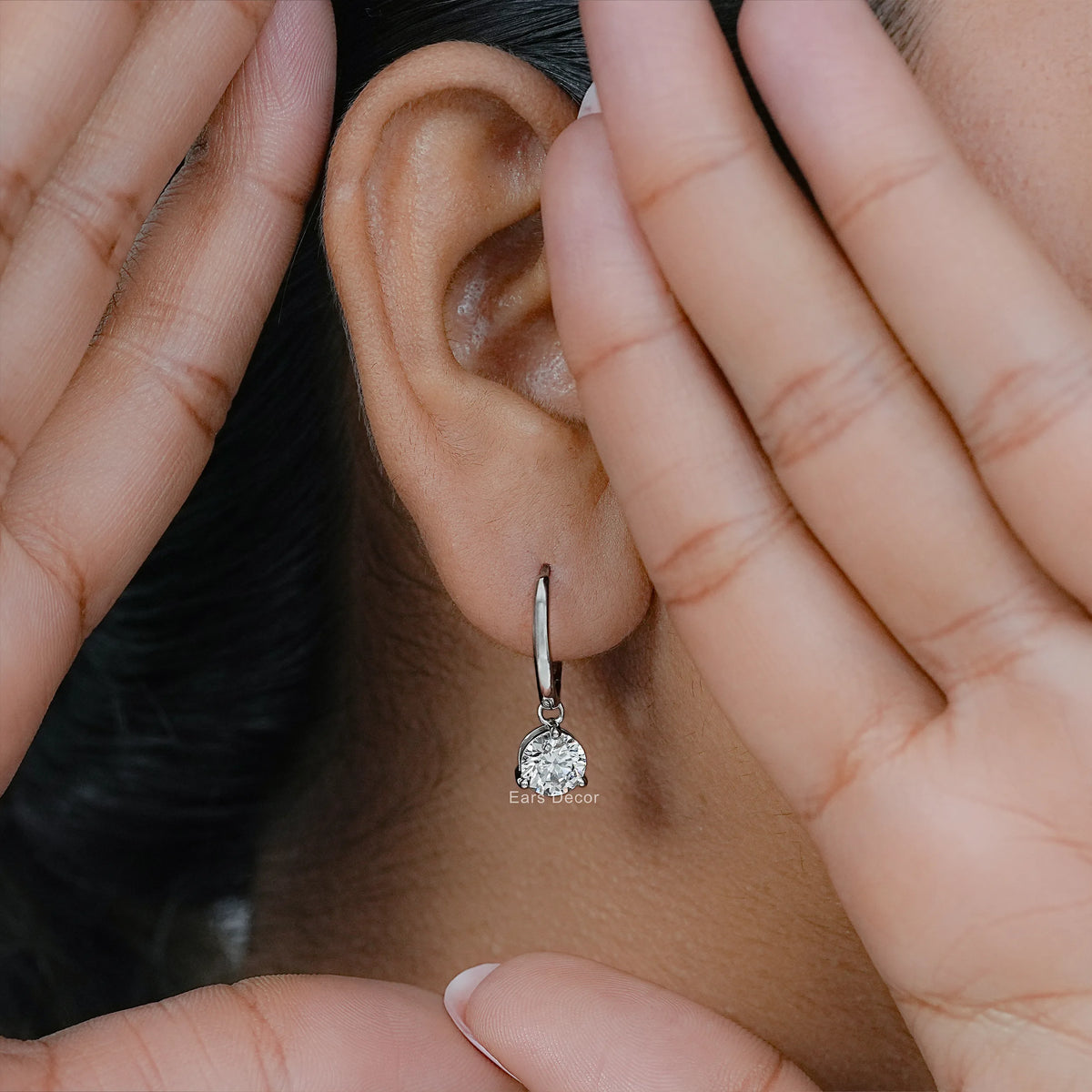 Brilliant Cut Lab Diamond Dangle Earrings