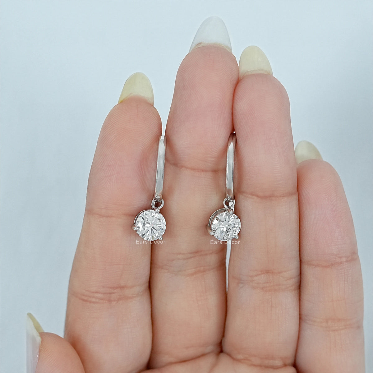 Brilliant Cut Lab Diamond Dangle Earrings