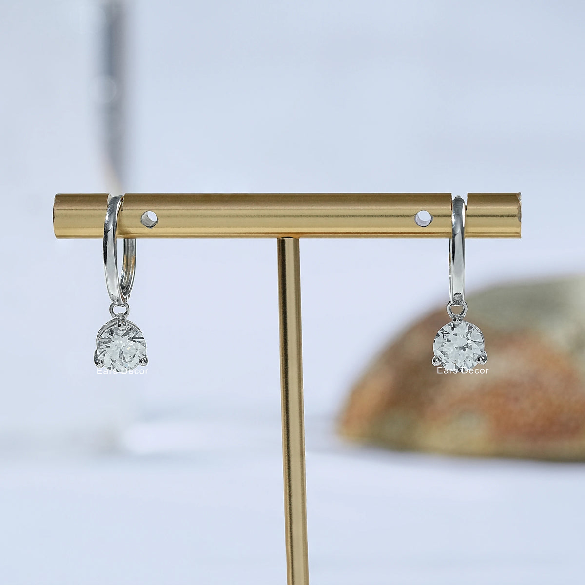 Brilliant Cut Lab Diamond Dangle Earrings