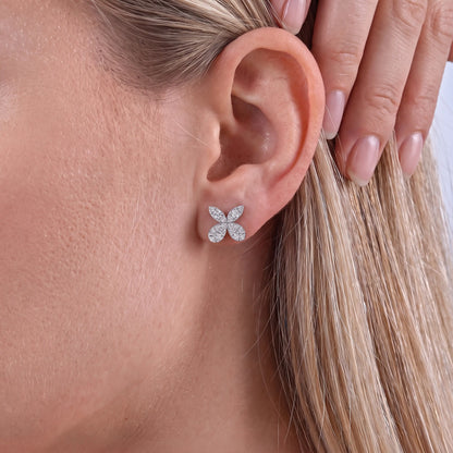 Pave Set Butterfly Lab Diamond Earrings