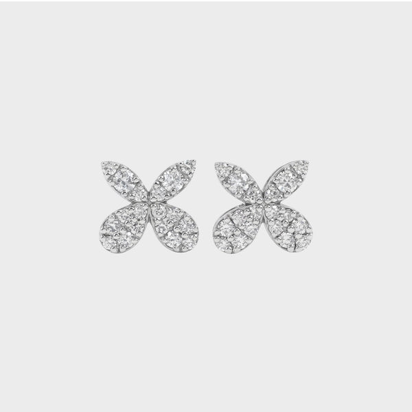 Pave Set Butterfly Lab Diamond Earrings