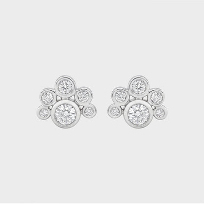 Earth-Mined Round Diamond Bezel Set Stud Earrings