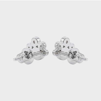 Earth-Mined Round Diamond Bezel Set Stud Earrings