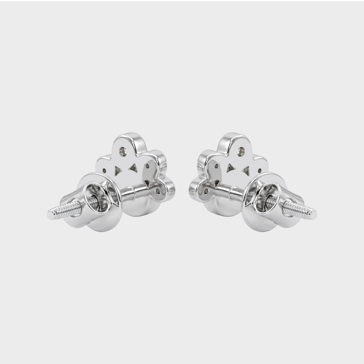 Bezel Set Round Cut Lab Diamond Half Halo Stud Earrings