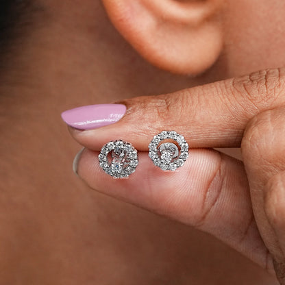 Open Circle Natural Round Stud Earrings