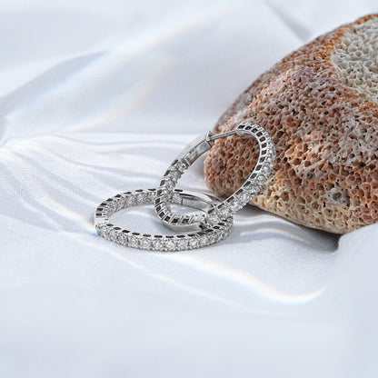 Round Cut Lab Grown Diamond Hoops