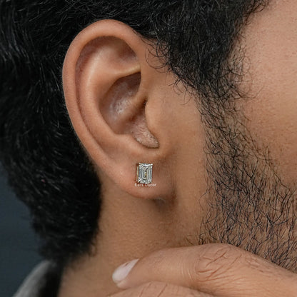 Emerald Lab Diamond Men's Stud