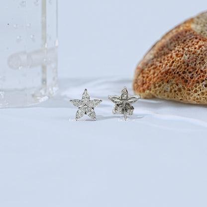 Marquise Cut Lab Diamond Cluster Stud Earring.