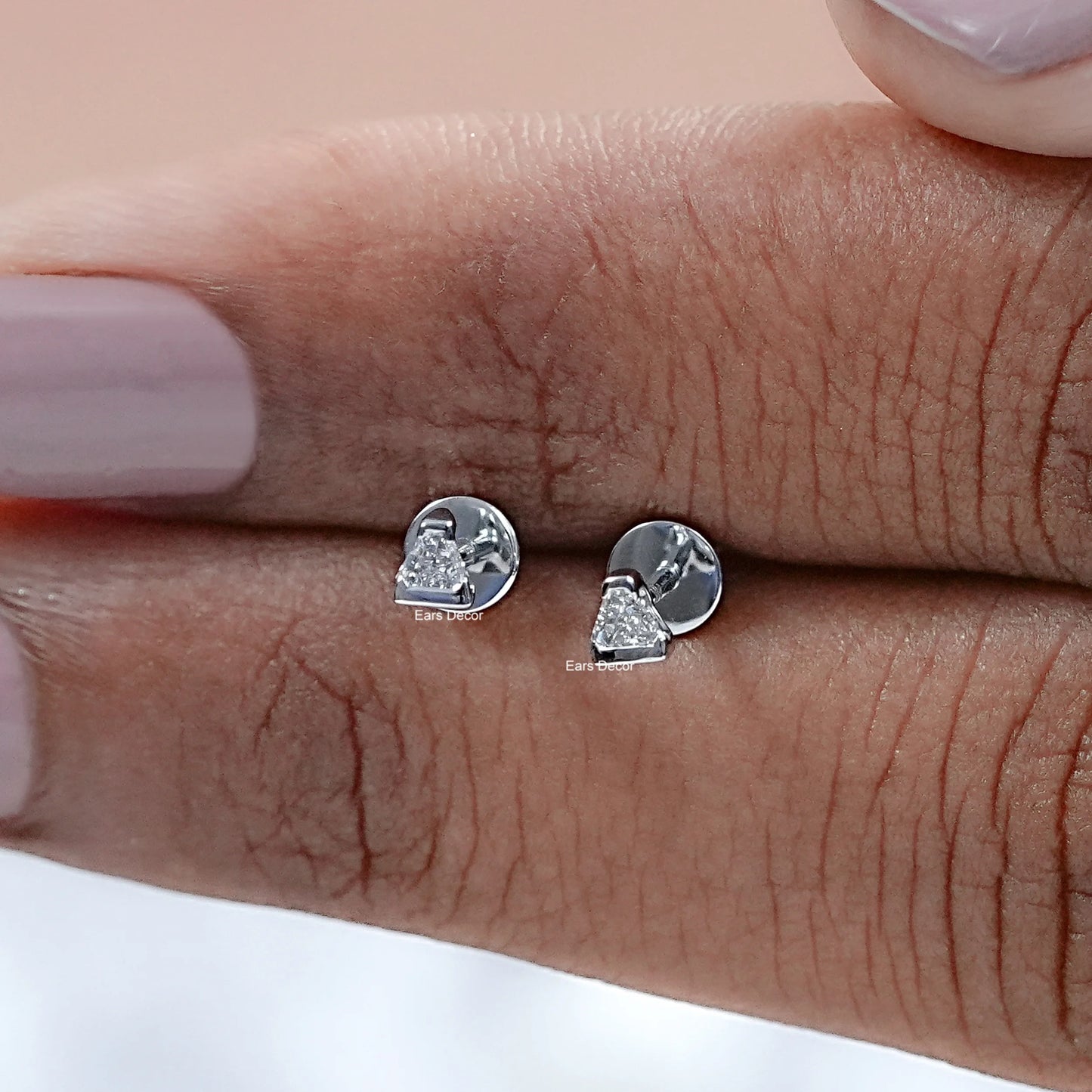 Calf'S Head Cut Lab Diamond Solitaire Earrings