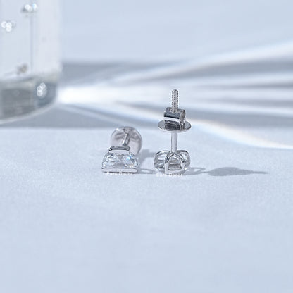 Half Moon Lab Diamond Stud Earrings