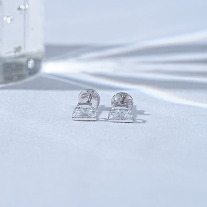 Half Moon Lab Diamond Stud Earrings