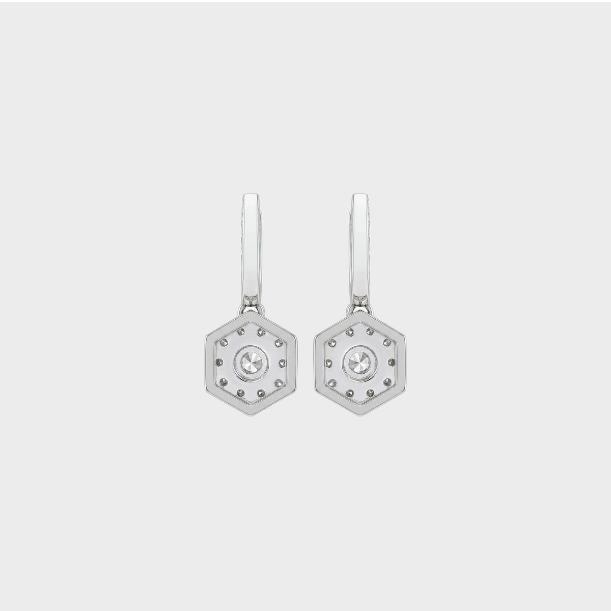 Natural Round Hexagon Shape Drop Earrings