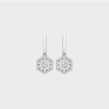 Natural Round Hexagon Shape Drop Earrings