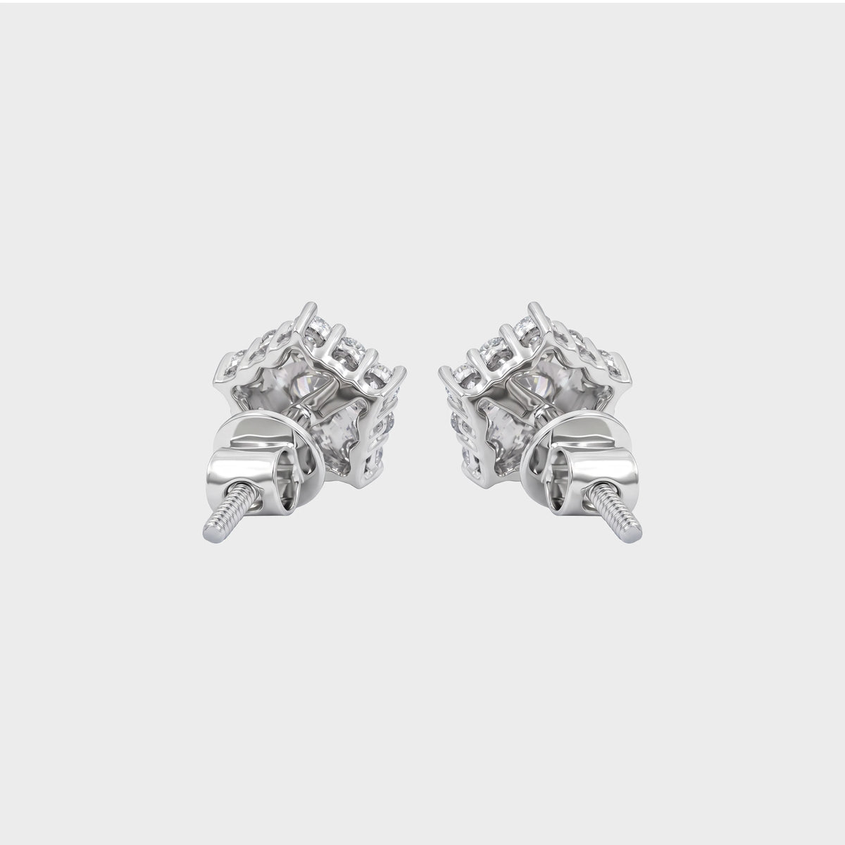 Round Cut Lab Diamond Minimalist Stud Earrings