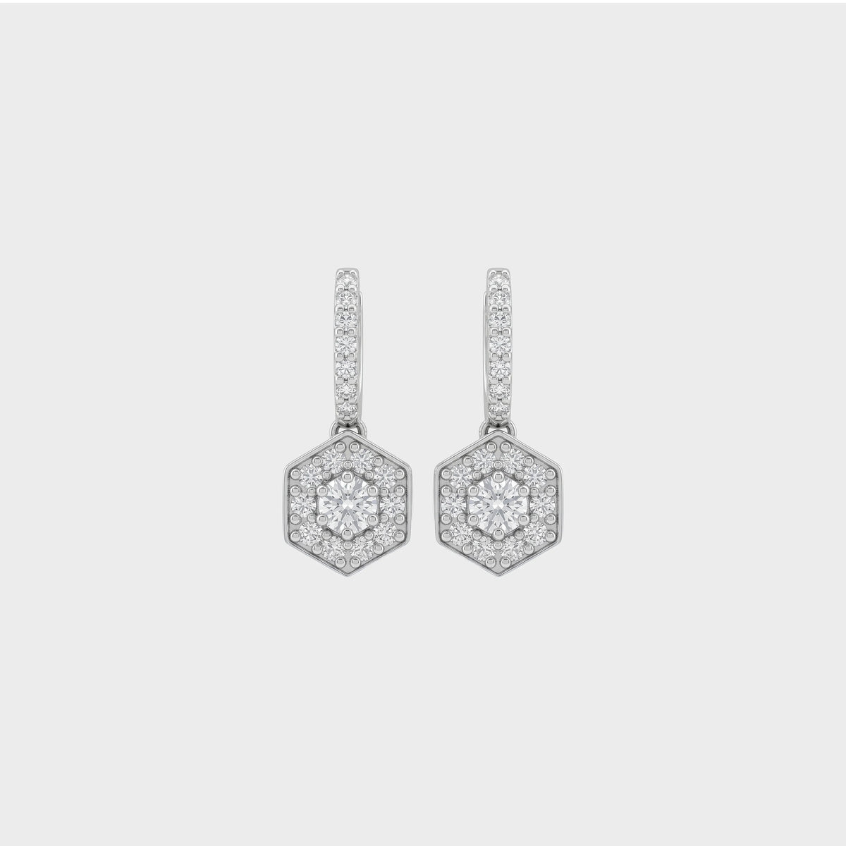 Natural Round Hexagon Shape Drop Earrings