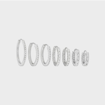 Round Lab Diamond In-Out Hoop Earrings